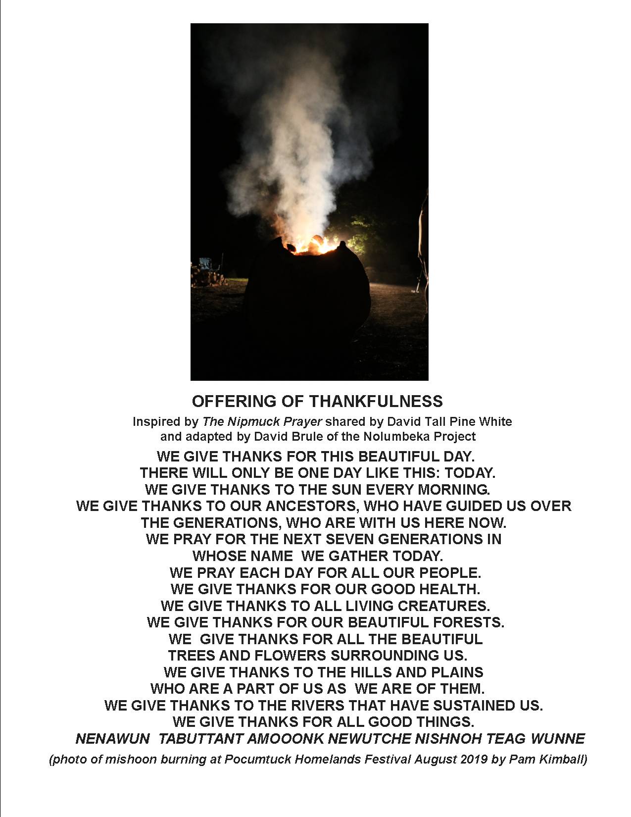 Offering of Thankfulness