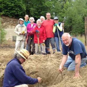 Digging the well for the three sisters garden, June 2014